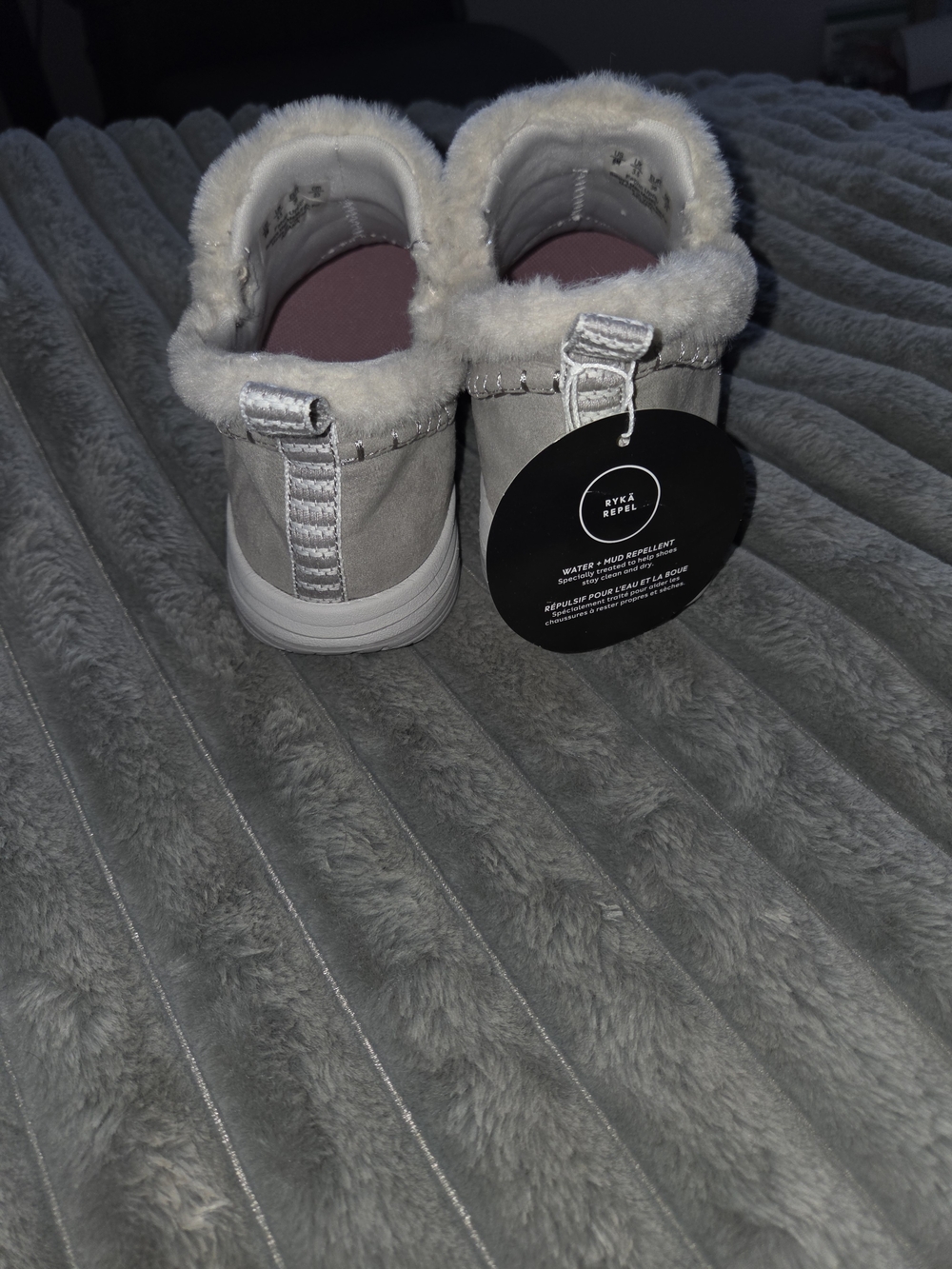 Ryka Women's Gray Faux-Suede Plush-Lined Slip-On Slippers - Picture 4 of 6
